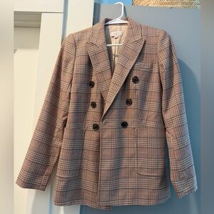 LOFT Petite Houndstooth Blazer in Tan & Brown